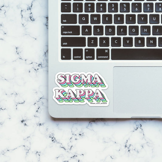 Sigma Kappa Sorority Pastel Layers Sticker