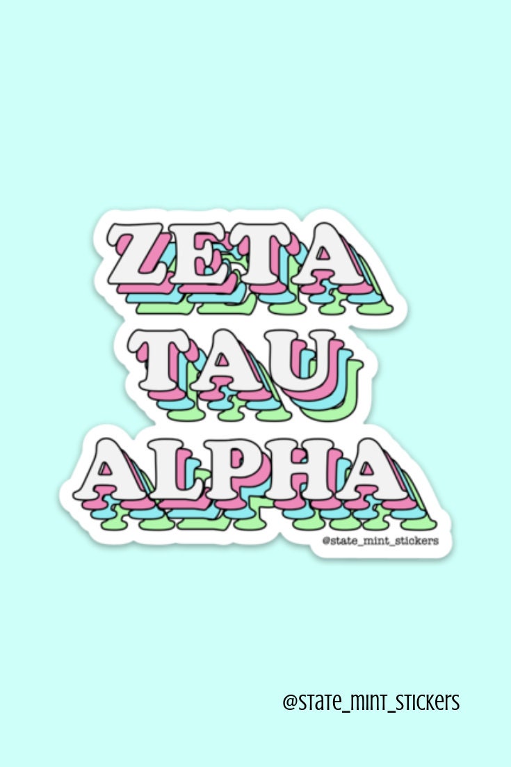 Zeta Tau Alpha Sorority Pastel Letters Sticker / Decal | 3.5" Wide