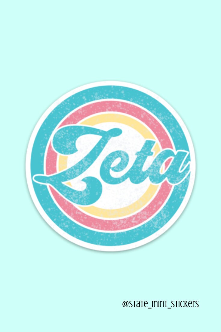 Zeta Tau Alpha Sorority Vintage Beach Circle Sticker / Decal | 3.5" Wide