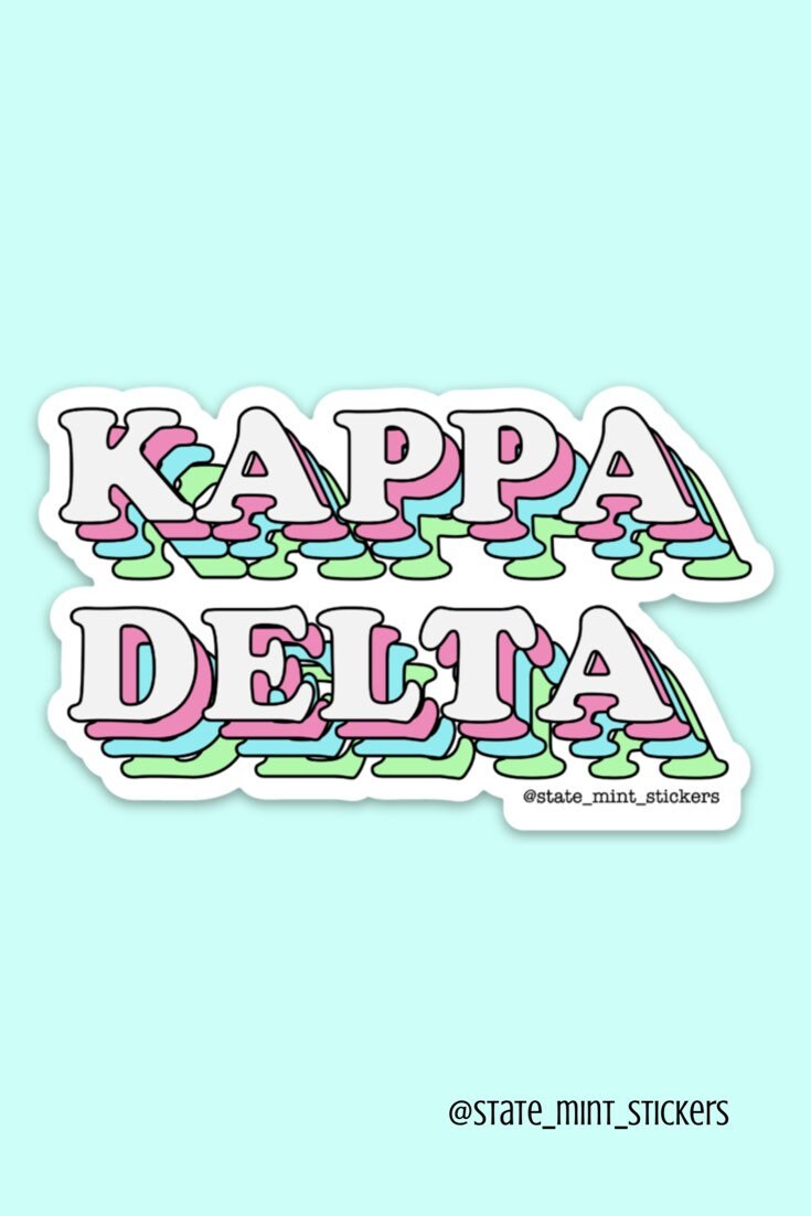 Kappa Delta Sorority Pastel Layers Sticker