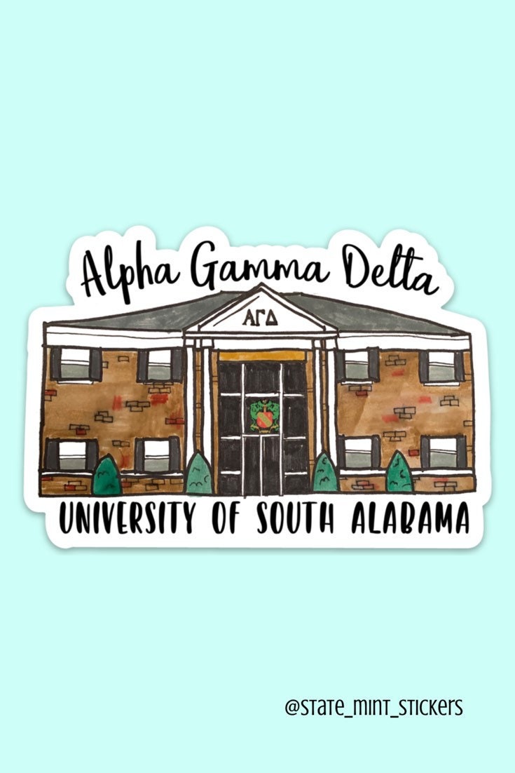 Custom Fraternity House / Sorority House Stickers custom stickers of greek house, full color vinyl for laptop, car window, water bottle