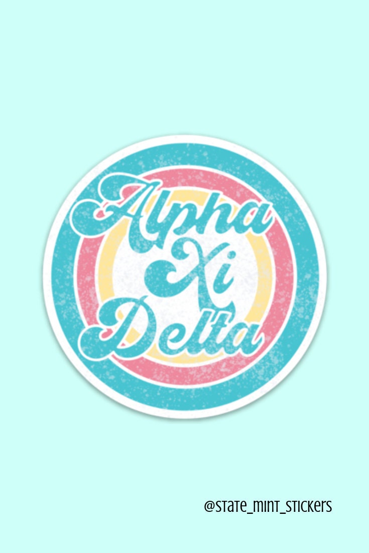 Alpha Xi Delta Vintage Beach Sticker / Decal | 3.5" Wide