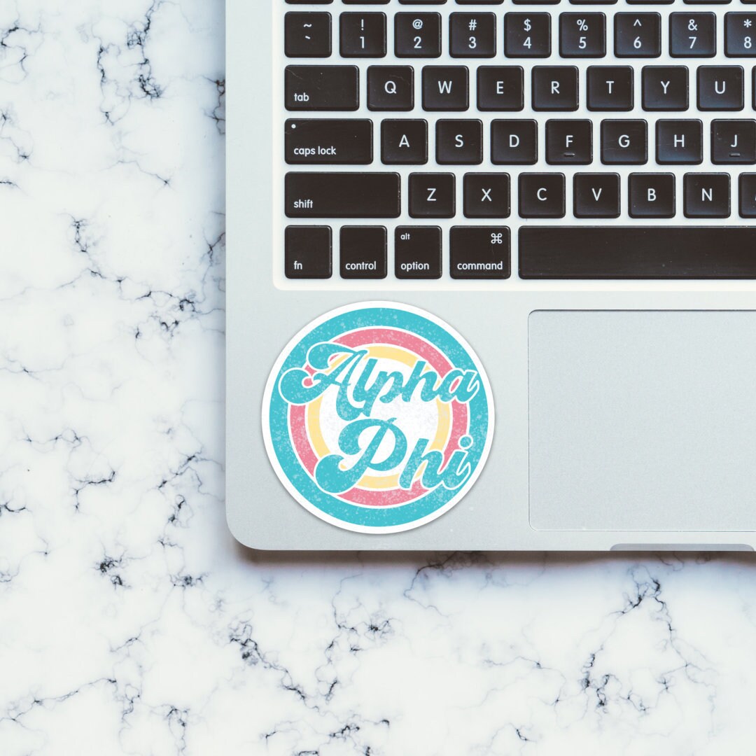 Alpha Phi Sorority Vintage Beach Circle Sticker / Decal | 3.5" Circle