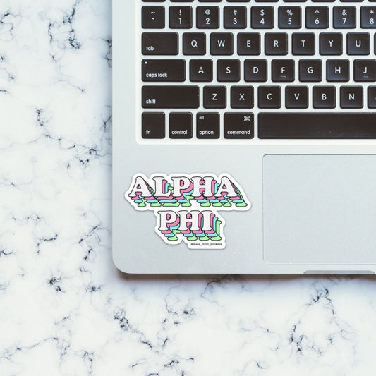 Alpha Phi Pastel Layers Sorority Sticker | 3.5" Wide