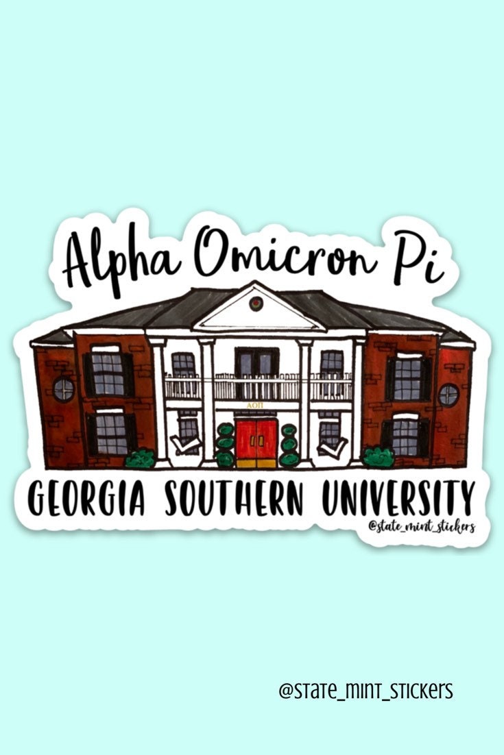 Alpha Omicron Pi Georgia Southern University Sorority House Sticker | 3.5"