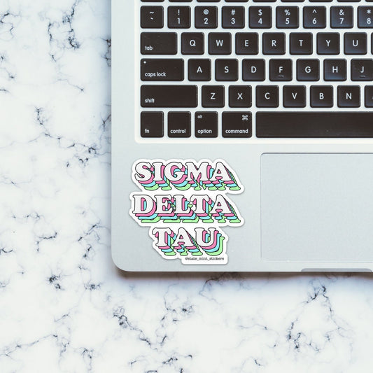 Sigma Delta Tau / Sig Tau / Sig Delt Pastel Layers Sorority Sticker / Decal | 3.5" Wide