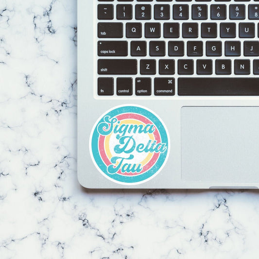 Sigma Delta Tau / Sig Tau / Sig Delt Sorority Vintage Beach Sticker / Decal | 3.5" Wide
