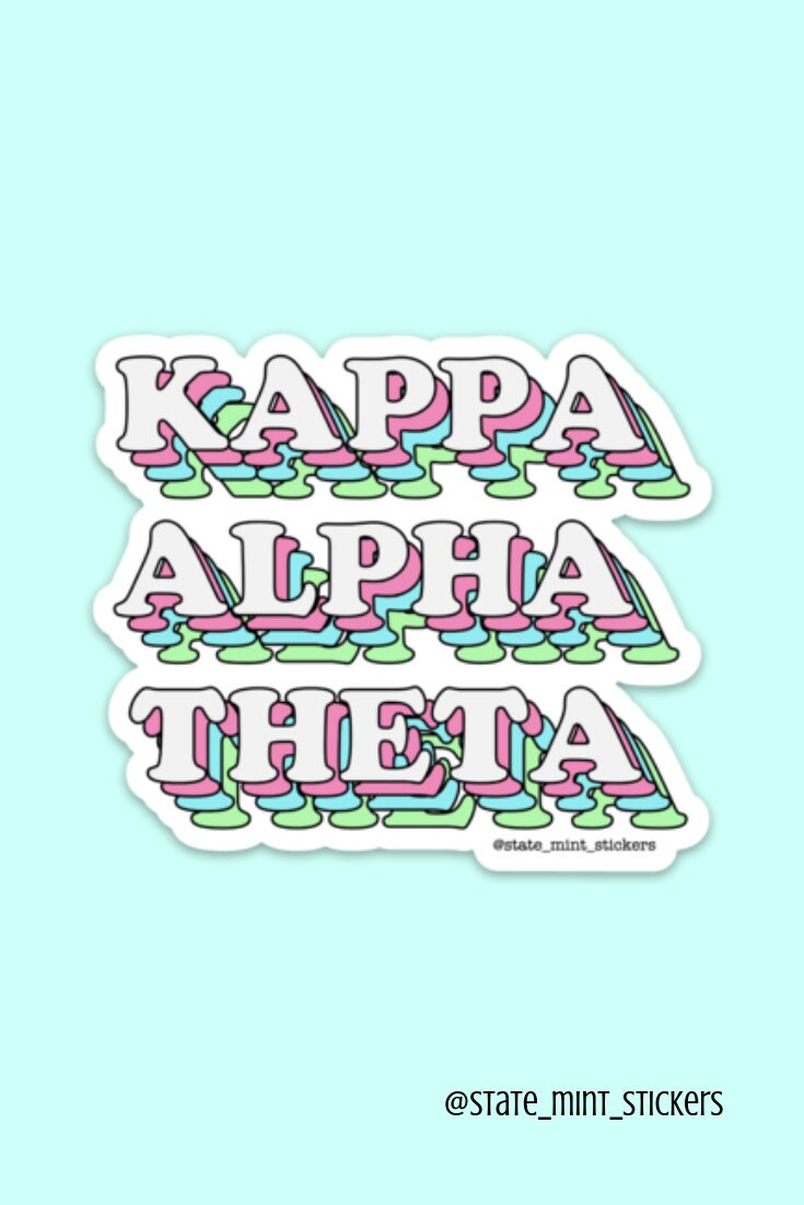Kappa Alpha Theta Pastel Layers Sorority Sticker / Decal | 3.5" Wide