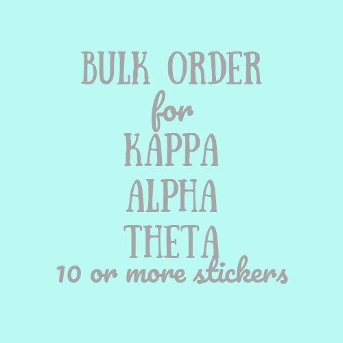 Kappa Alpha Theta Sorority Stickers Bulk Order | PERFECT for BID DAY! Group / Bulk / Chapter Wide Sticker Order