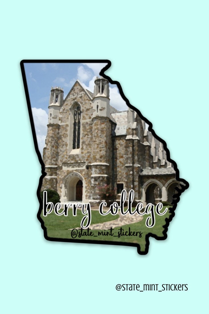 Berry College Painting / Georgia Sticker / Decal, custom university art, georgia sticker, vinyl decal, waterproof, dishwasher safe, vinyl