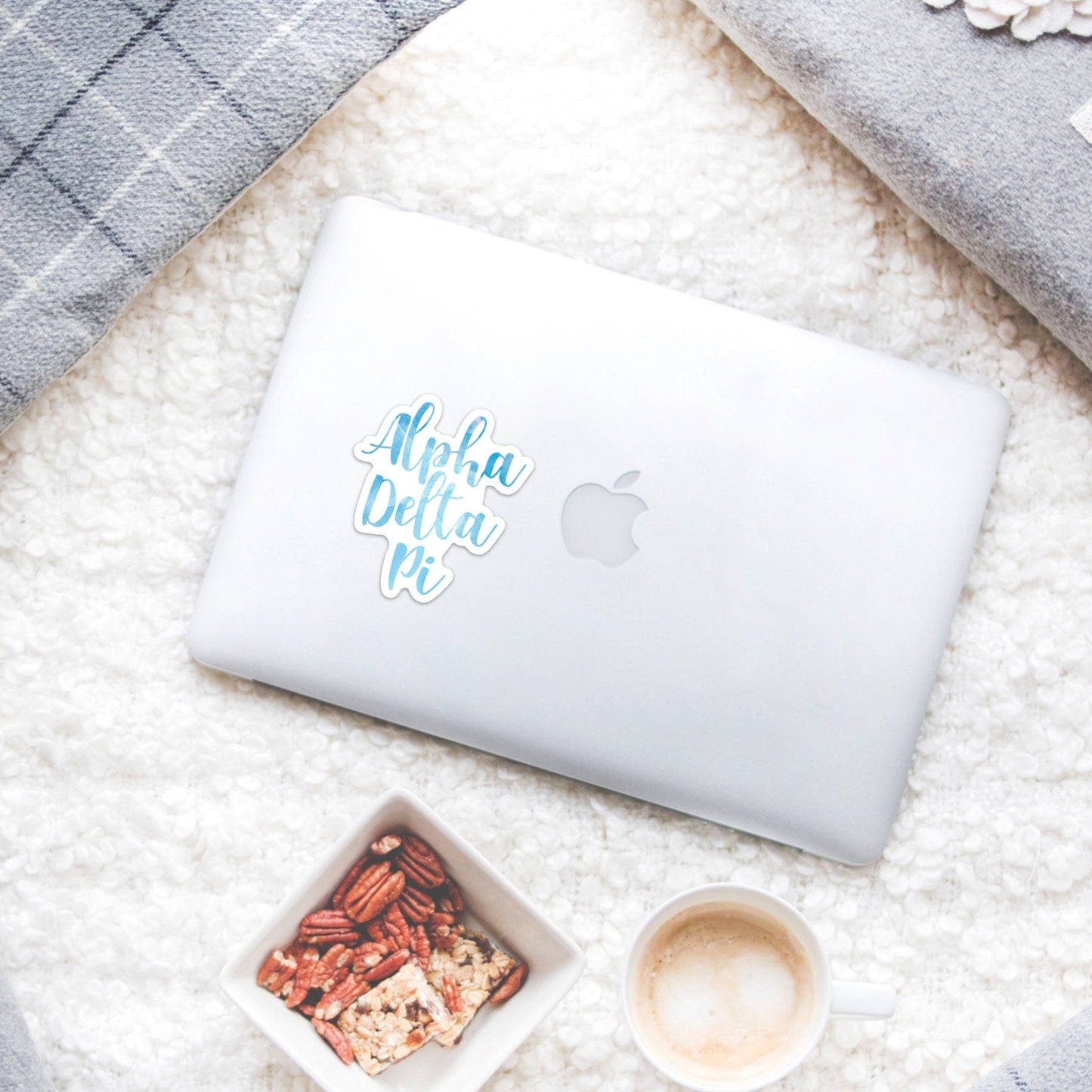 Alpha Delta Pi Blue Watercolor Sorority Sticker | 3.5" Tall  / Decal |  for Car, Laptop, Mug, Cup, Cooler, Planner
