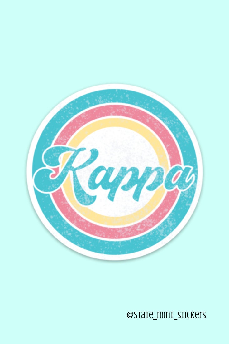 Kappa Kappa Gamma Sorority Distressed Groovy Summer Sticker | 3.5"