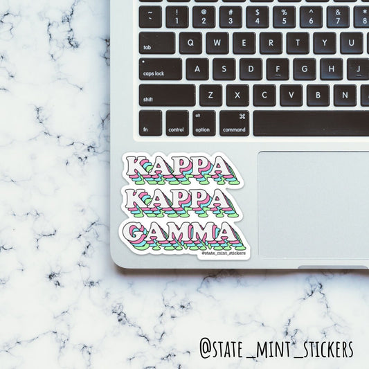 Kappa Kappa Gamma Sorority Pastel Layers Decal / Sticker | 3.5"