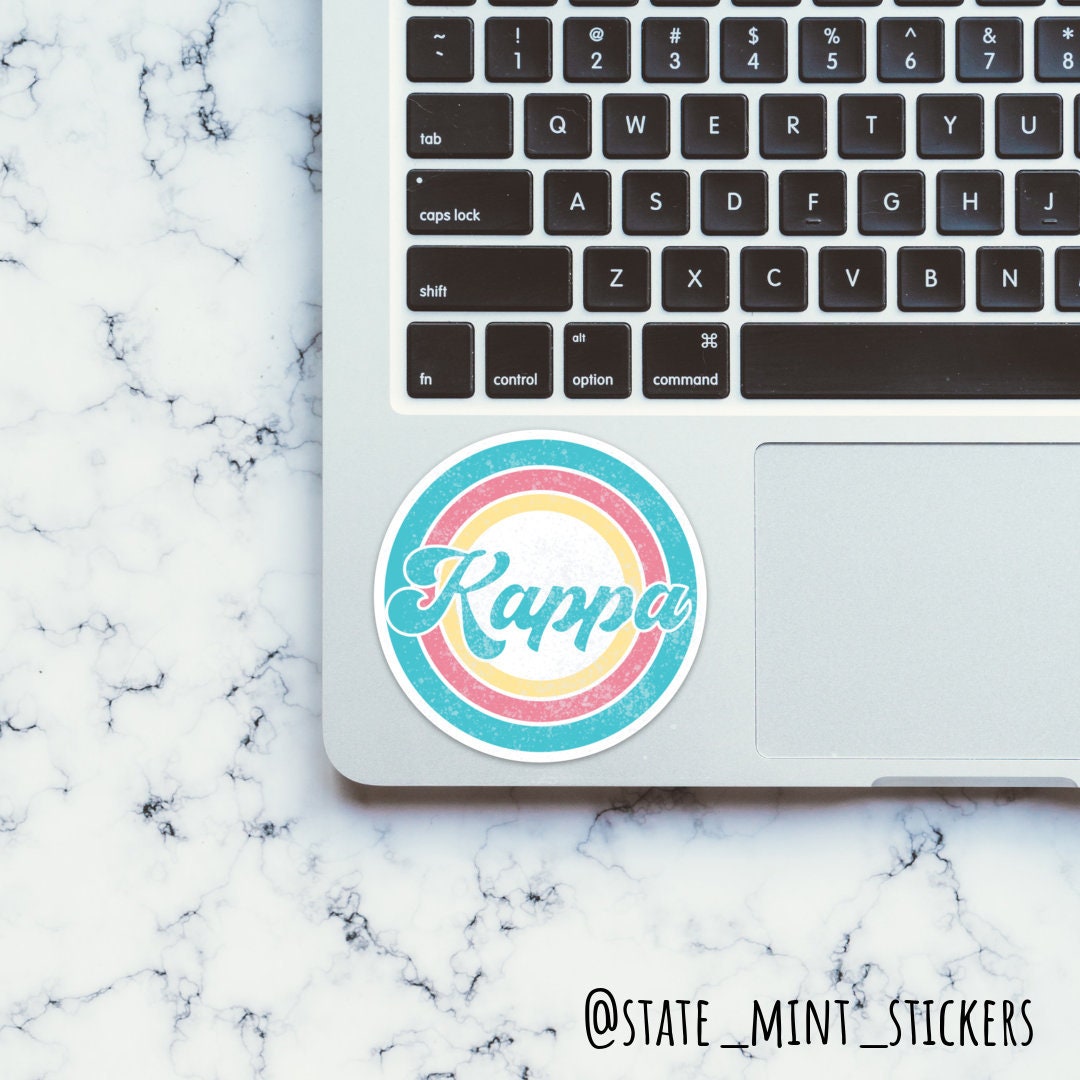 Kappa Kappa Gamma Sorority Distressed Groovy Summer Sticker | 3.5"