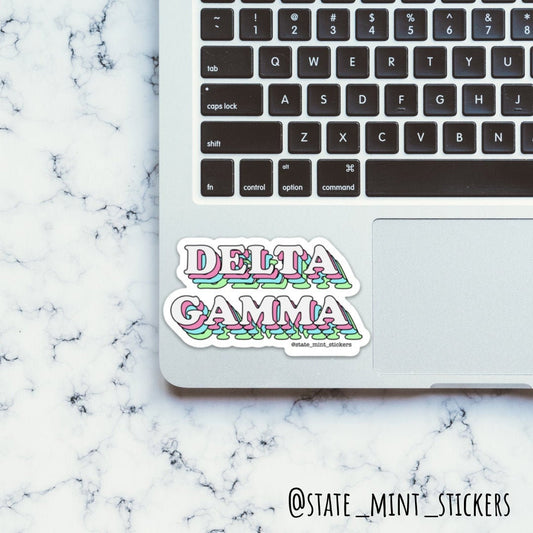 Delta Gamma Sorority Bright Layers Sticker / Decal | 3.5" Circle