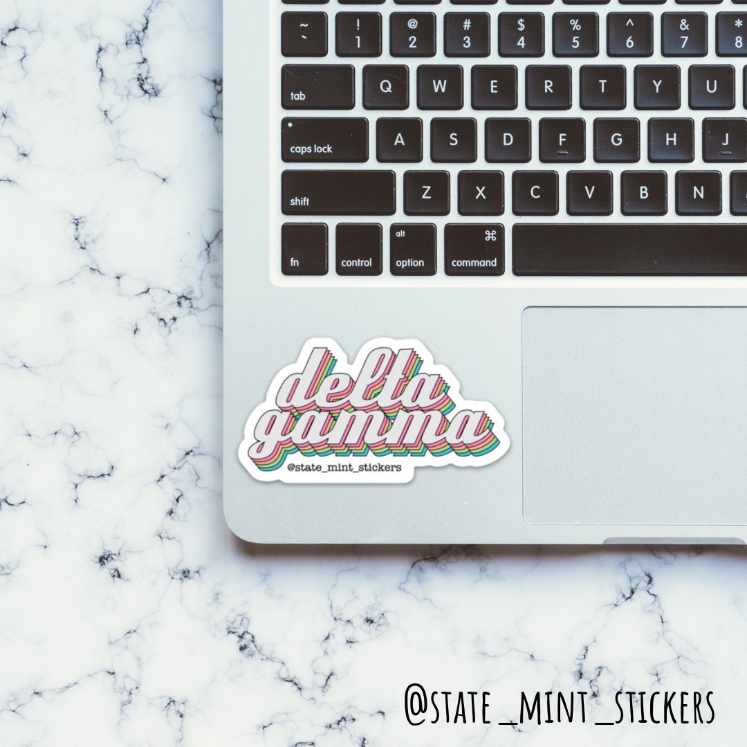 Delta Gamma Sorority Retro Rainbow Sticker / Decal | 3.5"