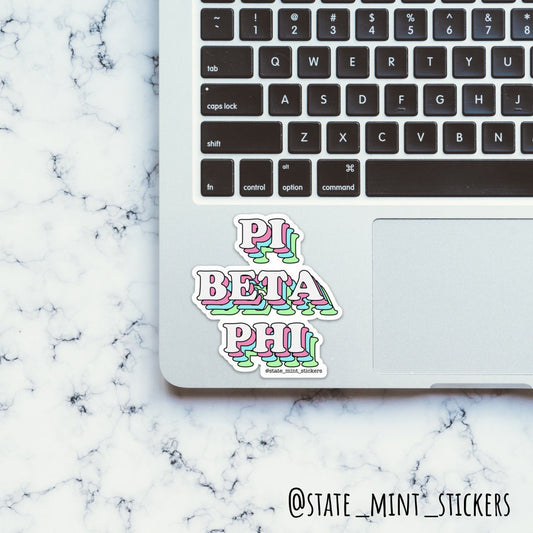 Pi Beta Phi "Pi Phi" Sorority Bright Layers Sticker / Decal | 3.5" Wide