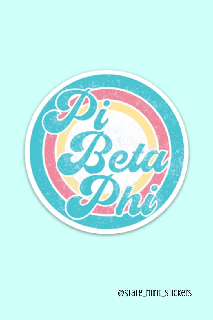 Pi Beta Phi "Pi Phi" Sorority Vintage Beach Circle Sticker / Decal | 3.5" Wide