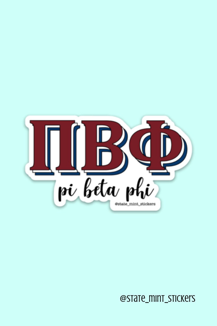 Pi Beta Phi "Pi Phi" Sorority Greek Letters Sticker / Decal | 3.5" Wide