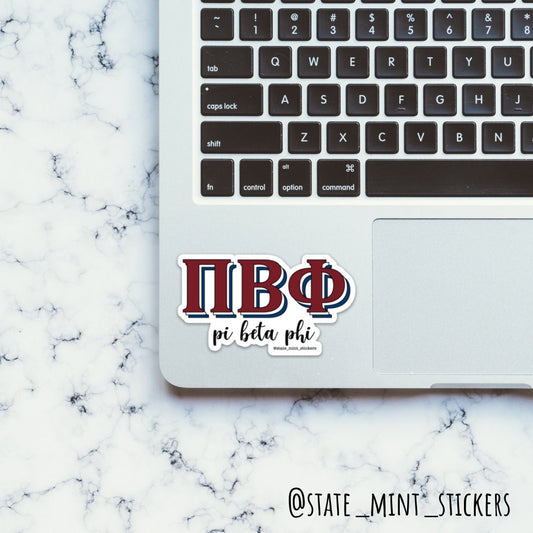 Pi Beta Phi "Pi Phi" Sorority Greek Letters Sticker / Decal | 3.5" Wide