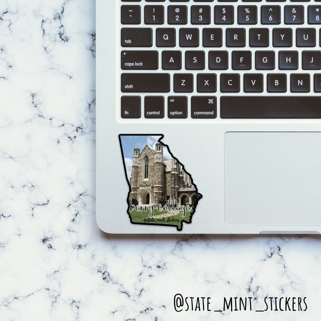 Berry College Painting / Georgia Sticker / Decal, custom university art, georgia sticker, vinyl decal, waterproof, dishwasher safe, vinyl