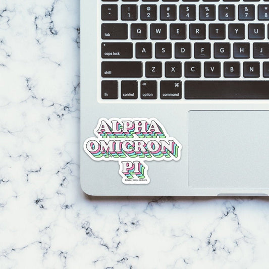 Alpha Omicron Pi Sorority Sticker | Bright Layers