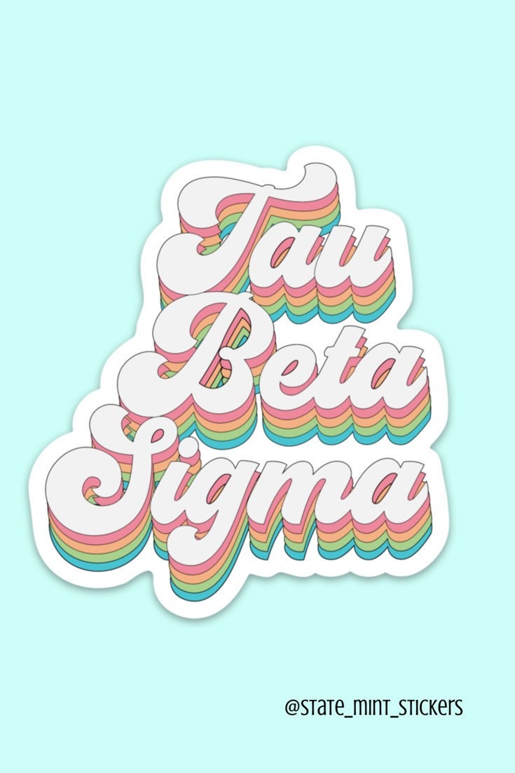 Tau Beta Sigma National Honorary Band Sorority Groovy Rainbow Sticker / Decal  | 3.5"