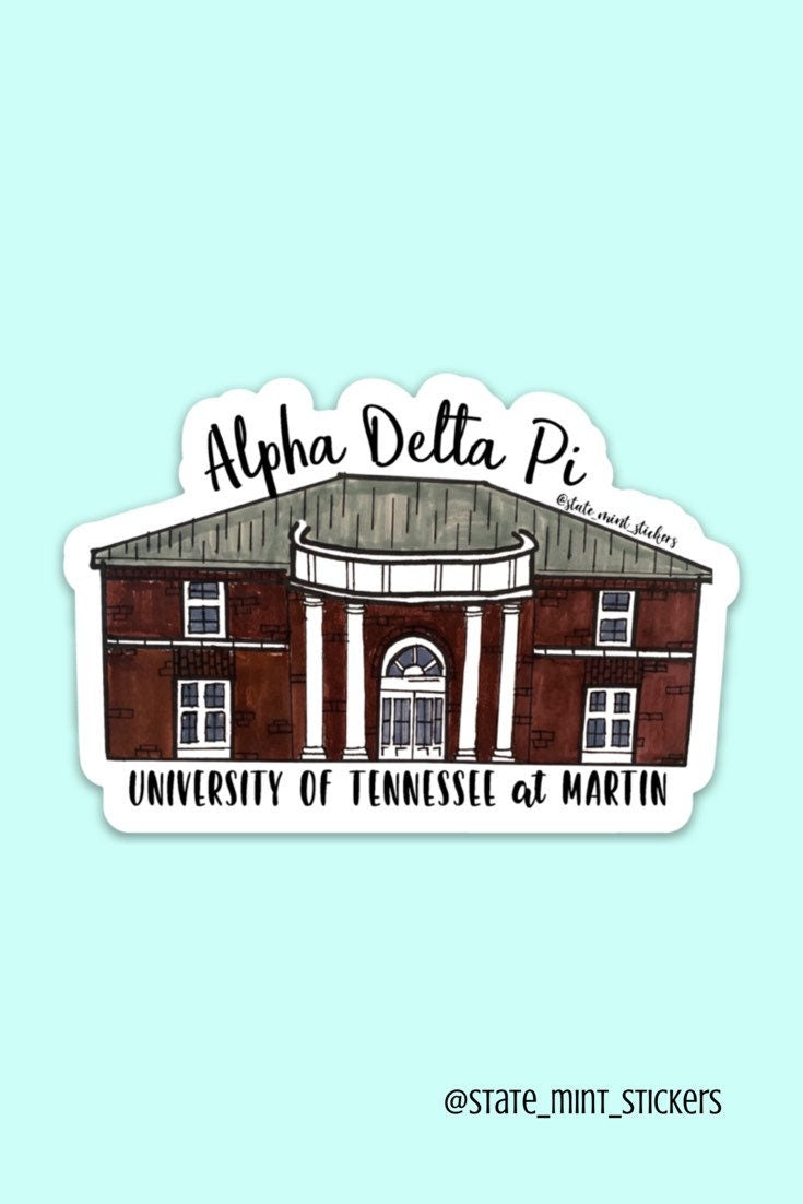 Alpha Delta Pi Tennessee - Martin Sorority House Sticker | 3.5"