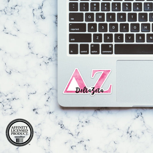 Delta Zeta Watercolor Letters Sticker