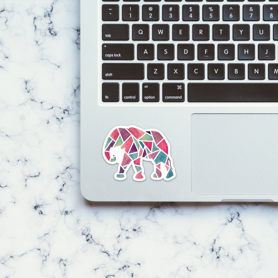 Watercolor Elephant Sticker waterproof, dishwasher safe, outdoor vinyl, laptop, computer, car, window, yeti cooler, water bottle