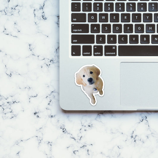 Golden Lab Puppy Dog Labrador Retriever Sticker for Car, Laptop, or Water Bottle  / Decal |  for Car, Laptop, Mug, Cup, Cooler, Planner