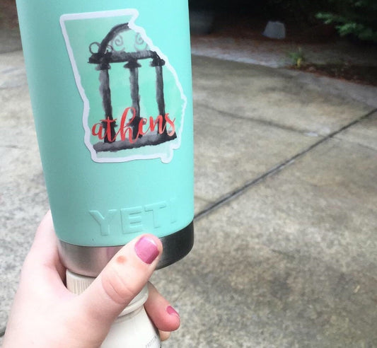 Georgia Arches Sticker / Decal 3" Tall | Athens | Perfect for Car, Laptop, Water Bottle, Cooler, Flask