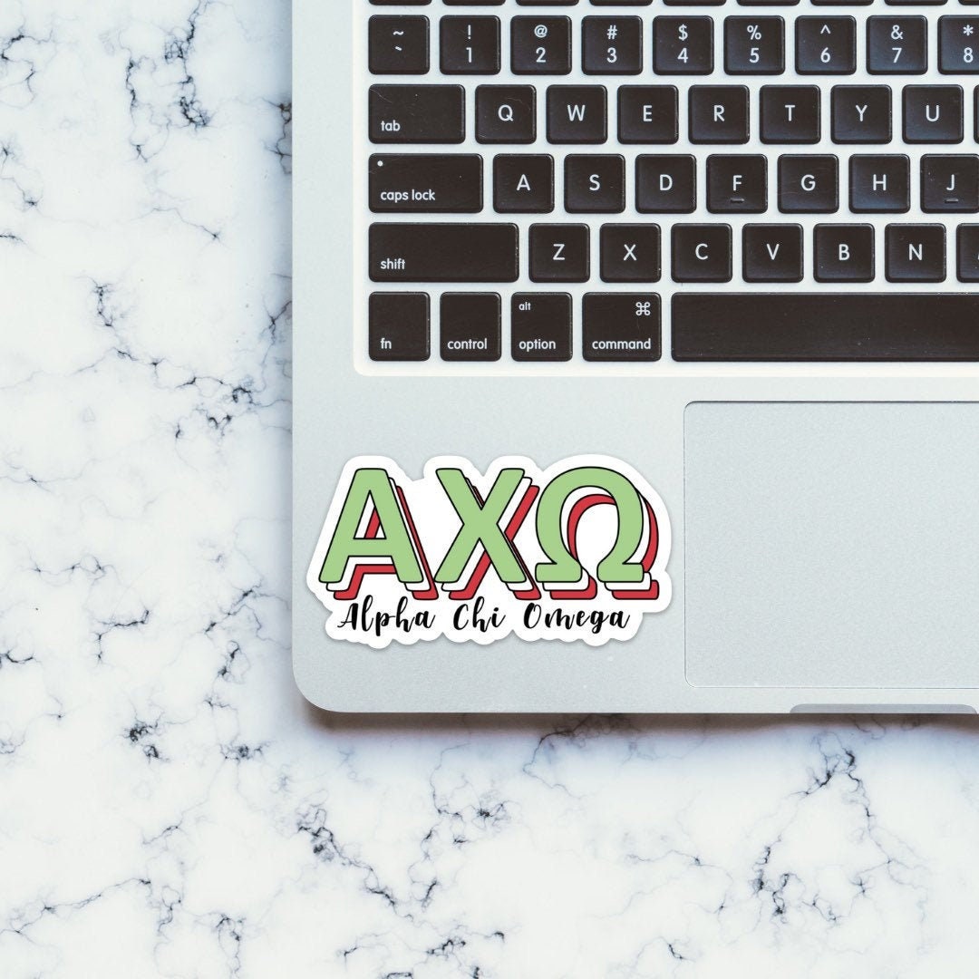 Alpha Chi Omega Sorority Layered Letters Sticker  / Decal |  for Car, Laptop, Mug, Cup, Cooler, Planner, big little, bid day basket, axo
