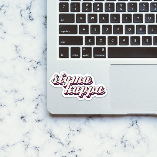 Sigma Kappa Sorority Maroon & Lavender Layers Sticker for Car, Laptop, Water Bottle | Perfect for Bid Day Bags, Big Little Reveal, Bulk