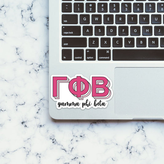 Gamma Phi Beta Layered Letters Sticker | Official Licensed Product