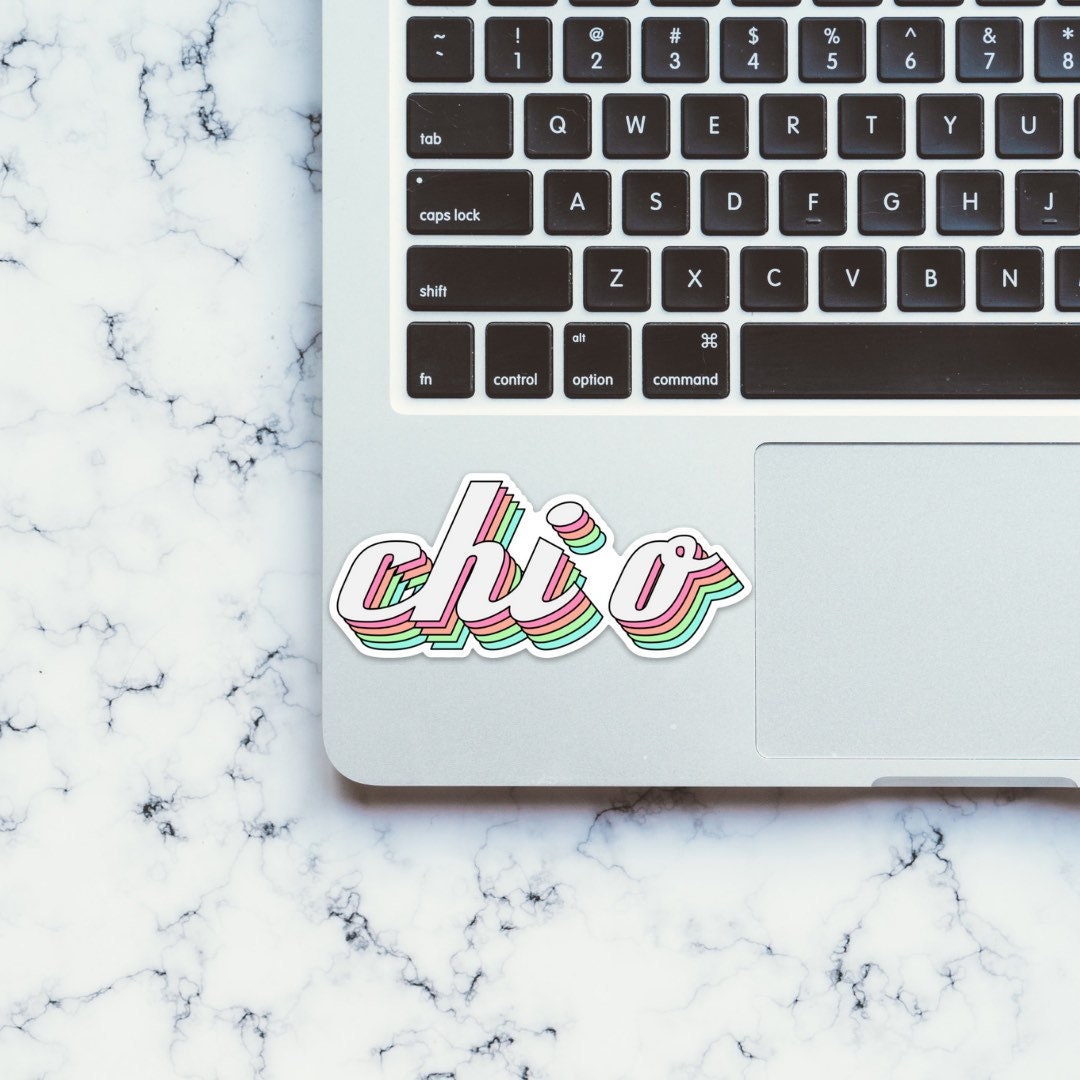 Chi Omega Sorority Pastel Rainbow Sticker / Decal | 4" Wide