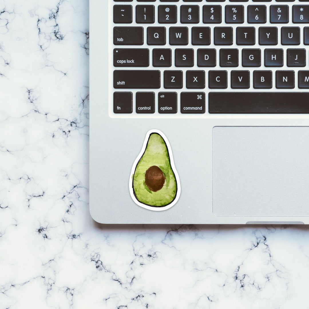 Avocado Sticker | It's An Avocado, Thanks | Fresh Avocado, fruit sticker, avocado sticker, watercolor painting, for laptop, car, bottle