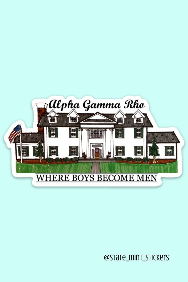 Custom Fraternity House / Sorority House Stickers custom stickers of greek house, full color vinyl for laptop, car window, water bottle