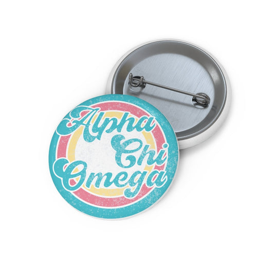 Alpha Chi Omega Sorority Pin Buttons | 4 inch wide sticker, pastel, big little, reveal, basket, gift, custom, bulk, backpack button, gift