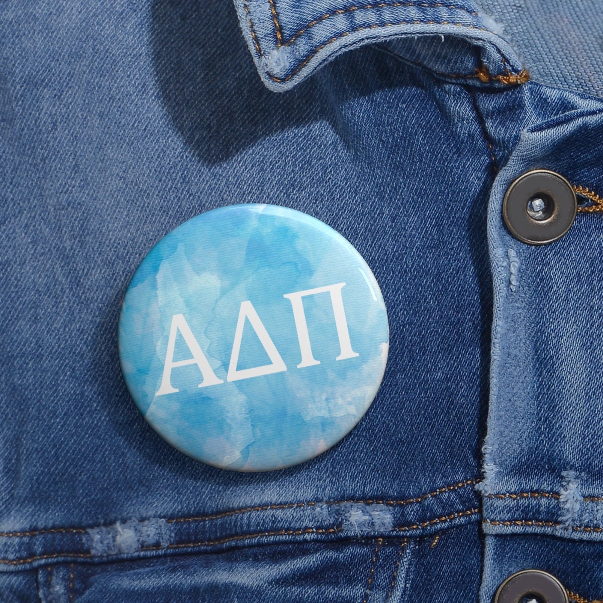 Alpha Delta Pi Sorority Watercolor Greek Letter Pin Buttons