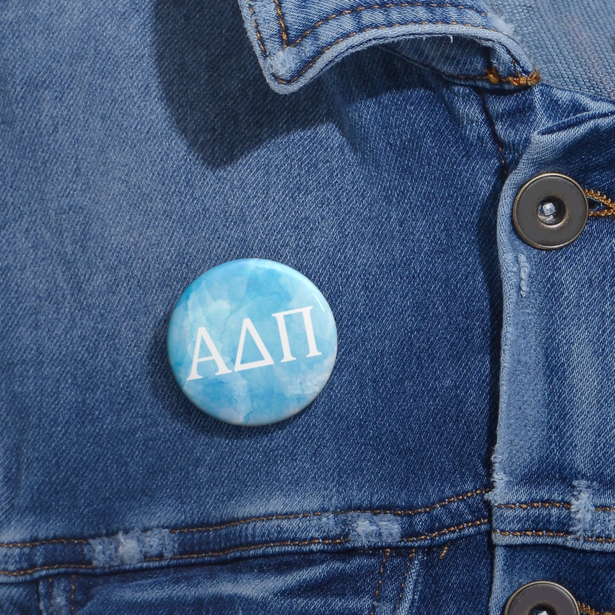Alpha Delta Pi Sorority Watercolor Greek Letter Pin Buttons