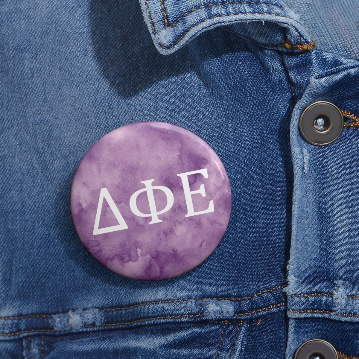 Delta Phi Epsilon Sorority Greek Letter Pin Buttons