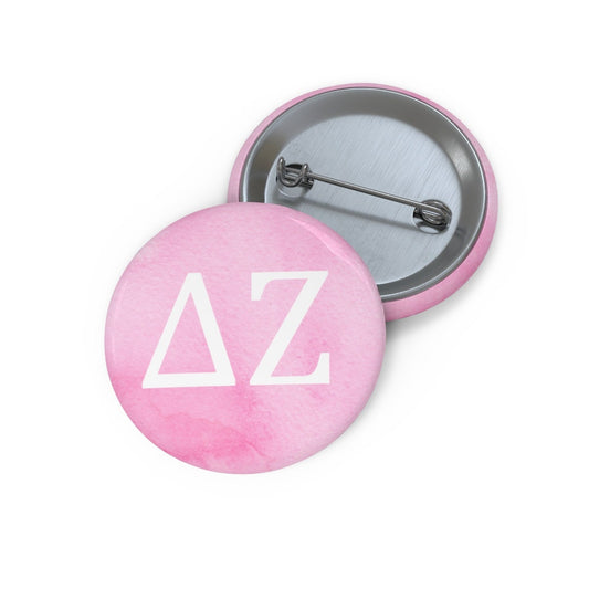 Delta Zeta Watercolor Greek Letter Sorority Pin Buttons