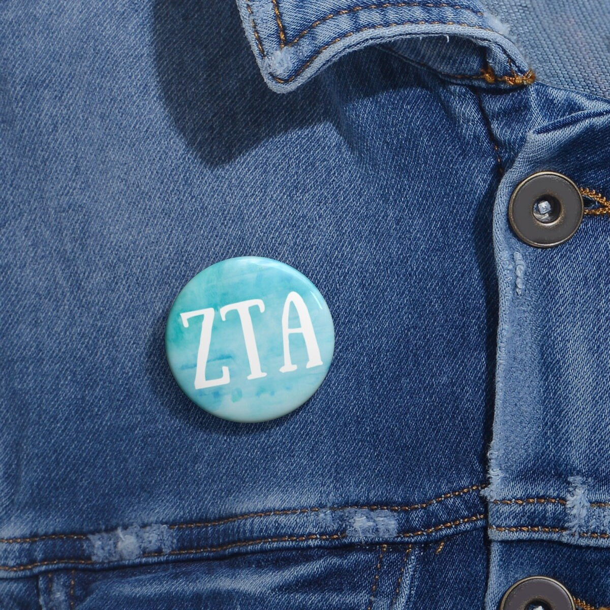 Zeta Tau Alpha Sorority Greek Letter Pin Buttons