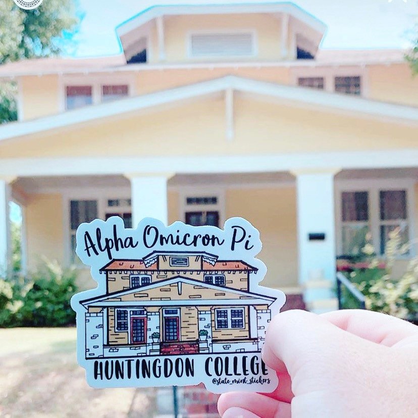 Custom Sorority House Stickers custom stickers of greek house, full color vinyl for laptop, car window, water bottle