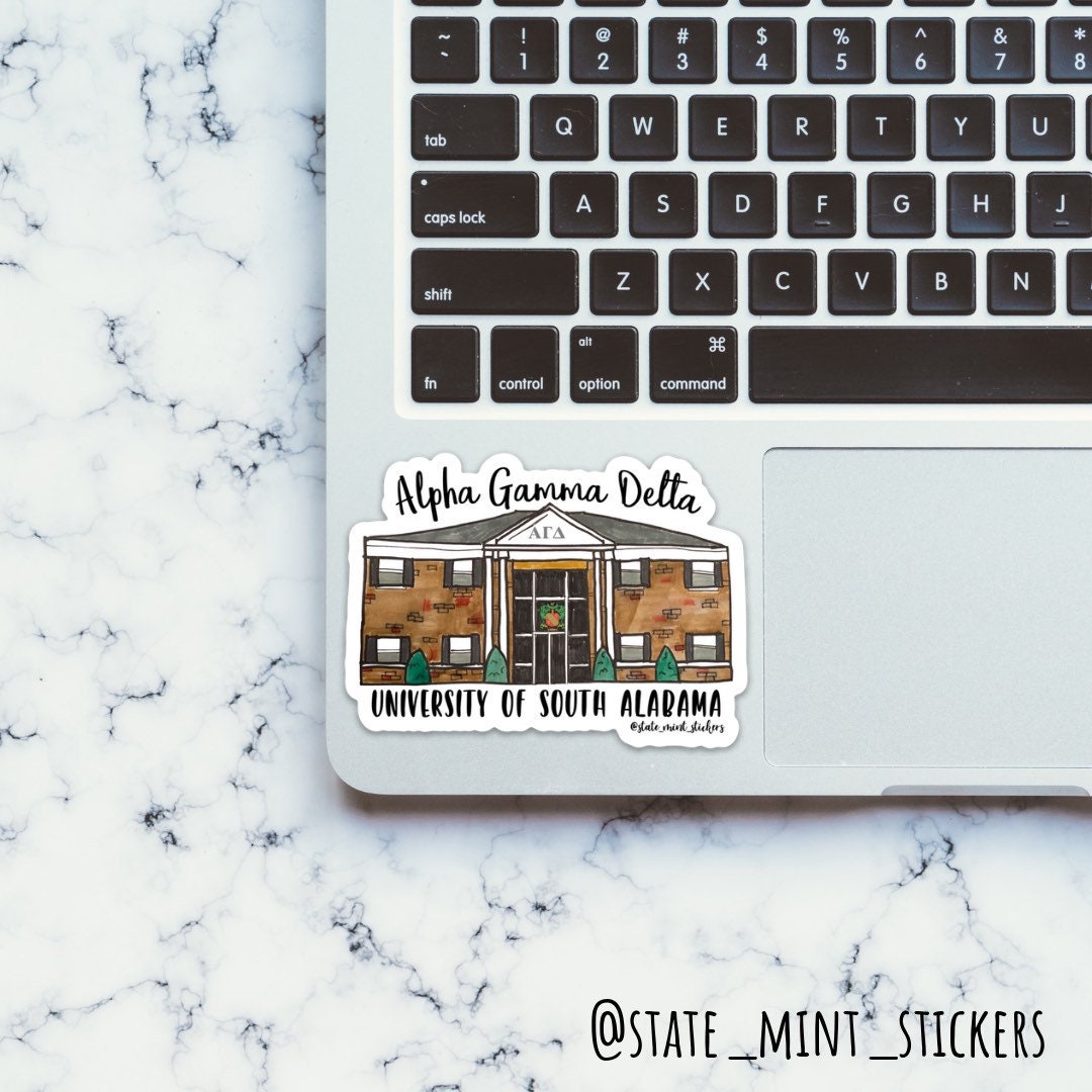 Alpha Gamma Delta University of South Alabama Sorority House Sticker | 3.5"