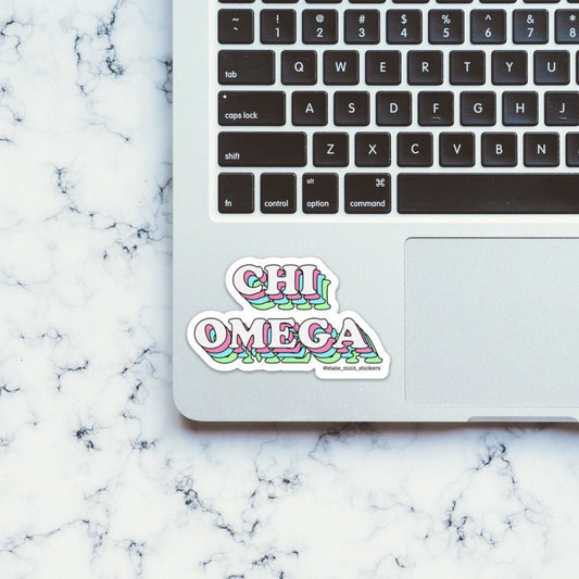 Chi Omega Sorority Pastel Layers Sticker