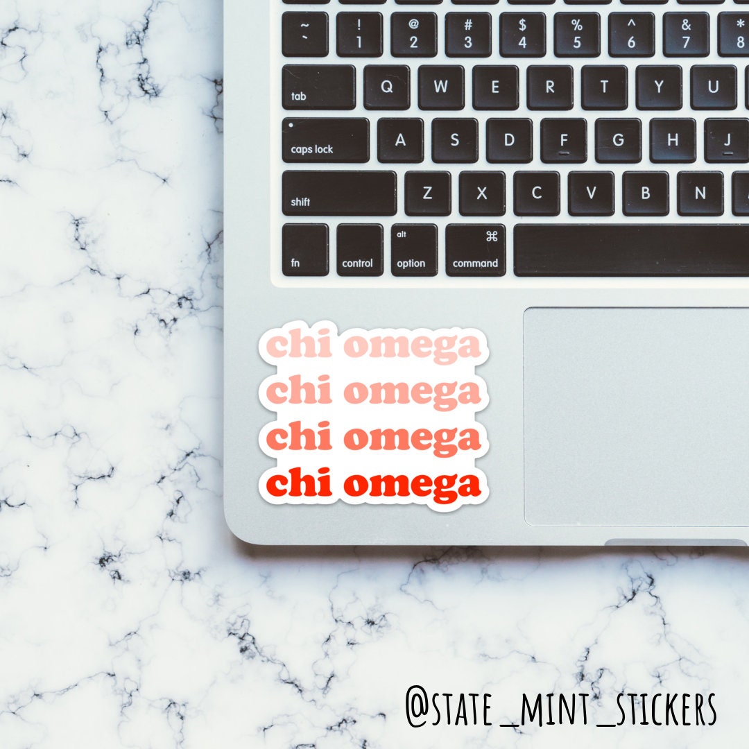 Chi Omega Sorority Red Gradient Beach Sticker