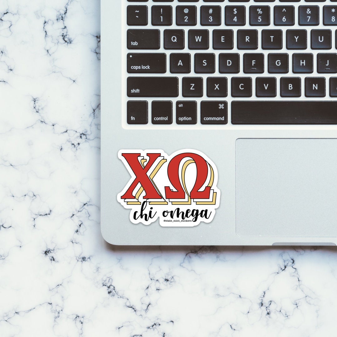 Chi Omega Sorority Layered Letters Sticker