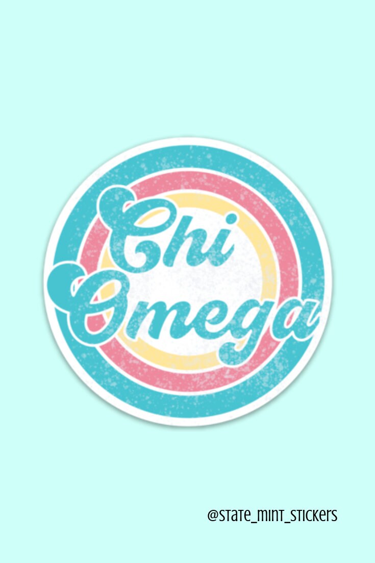 Chi Omega Sorority Vintage Beach Sticker